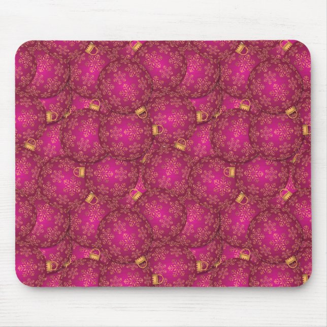 Mousepad Bolas de Natal rosa (Frente)