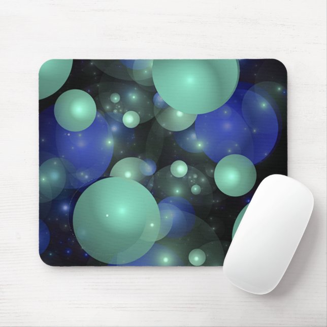 Mousepad Bolhas Azul e Verde (Com mouse)