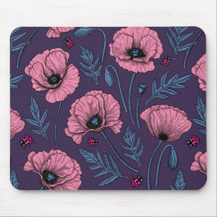 Mousepad Bolhas cor-de-rosa com violeta escura