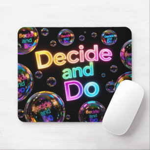 Mousepad Bolhas de Neon com Citação Motivacional