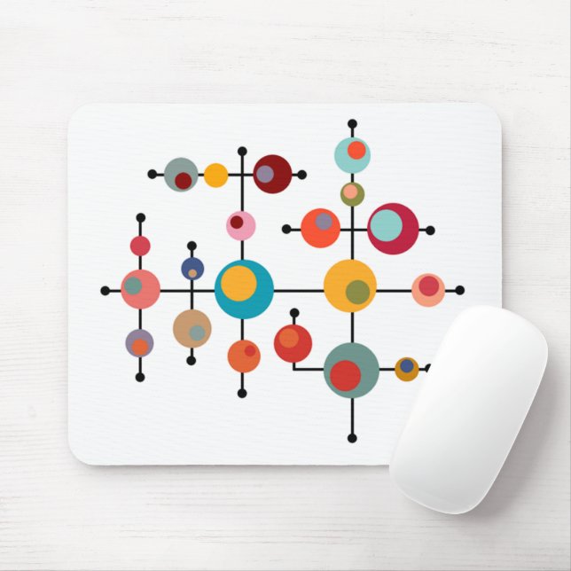 Mousepad Bolhas Modernas do Século médio (Com mouse)