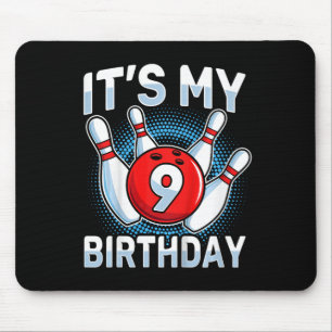Mousepad boliche de 9 anos Nona Festa de aniversário Menina