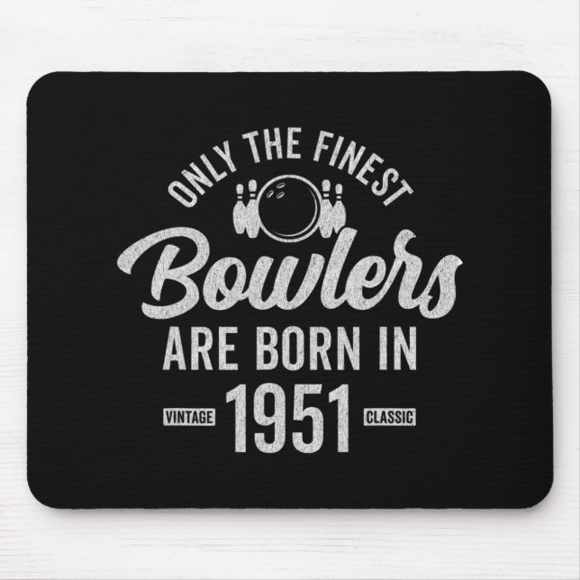 Mousepad boliche de Bowler de 71 anos1951 71º aniversário (Frente)