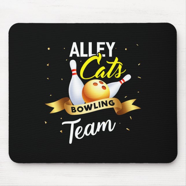 Mousepad Boliche De Gato beco Camisa Engraçada Boliche De B (Frente)