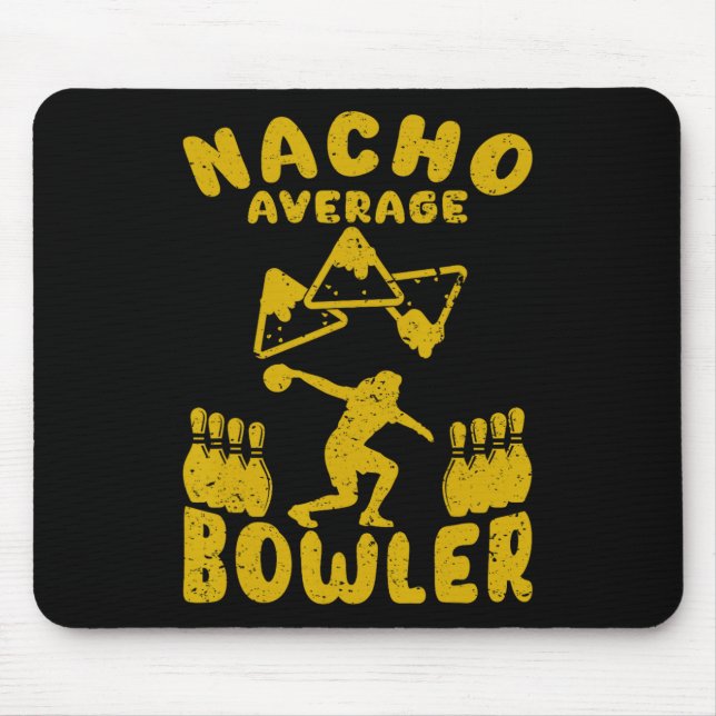 Mousepad Boliche Engraçado Nacho Média Bowler Cinco De Mayo (Frente)