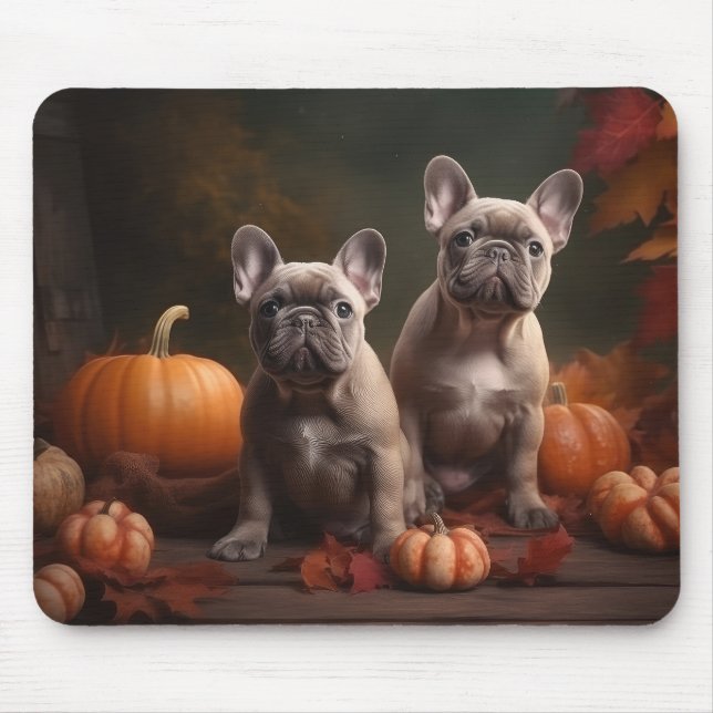 Mousepad Boliche Francês Puppy Autumn Delight Pumpkin (Frente)