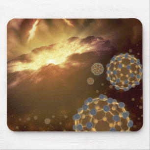 Mousepad Boliches flutuando no espaço interestelar