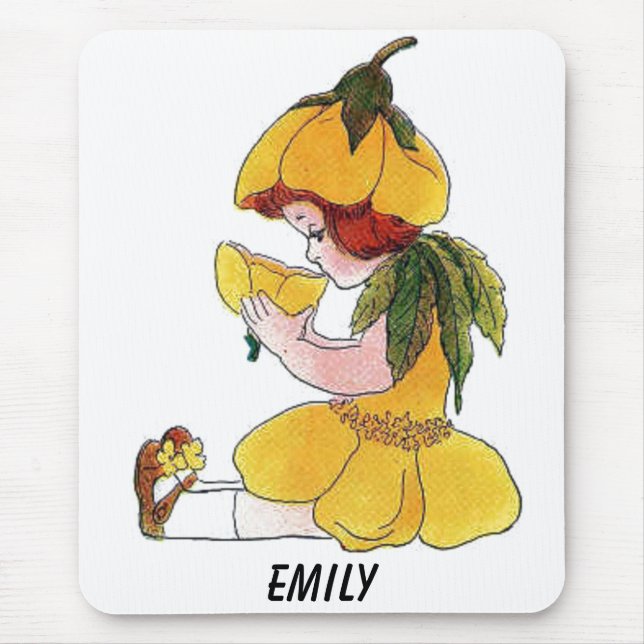 Mousepad Bolinha Flor Menina Engraçada Menina Bonitinha (Frente)