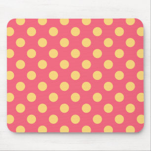 Mousepad bolinhas amarelas no coral