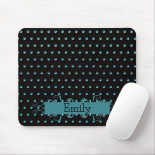 Mousepad Bolinhas Aqua Contemporâneas com Nome