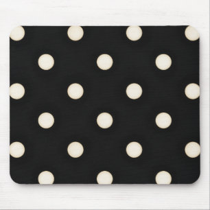 Mousepad Bolinhas brancas antigas em preto em relevo
