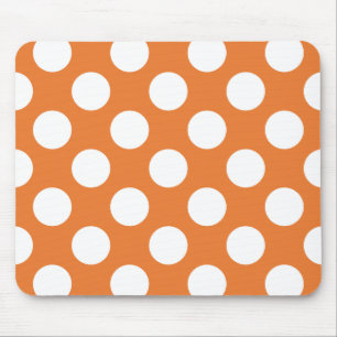 Mousepad Bolinhas brancas e laranja