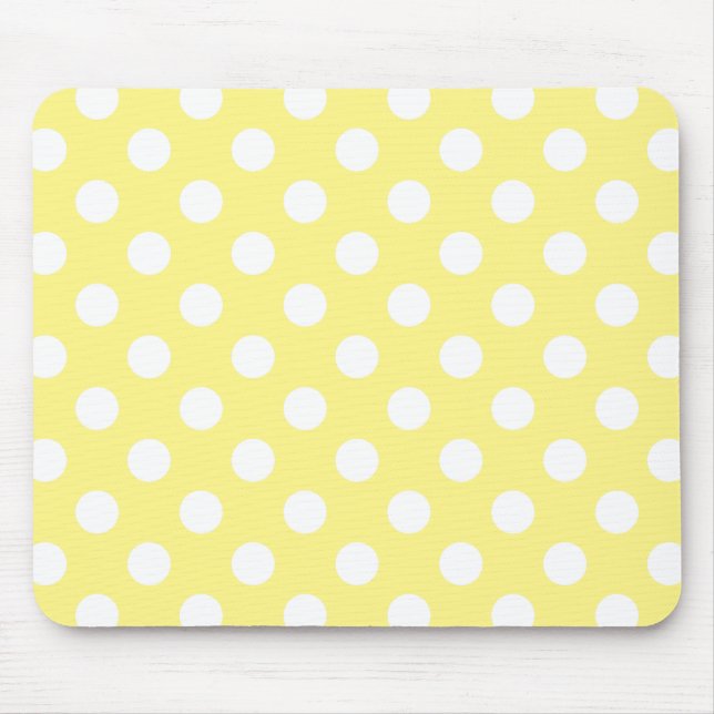 Mousepad Bolinhas brancas em amarelo-limão (Frente)