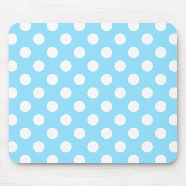 Mousepad Bolinhas brancas em azul pálido (Frente)