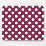 Mousepad Bolinhas brancas em burgundy<br><div class="desc">Bolinhas brancas em burgundy</div>