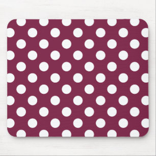 Mousepad Bolinhas brancas em burgundy