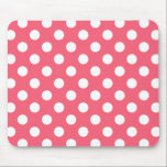 Mousepad Bolinhas brancas em coral<br><div class="desc">Bolinhas brancas em coral</div>