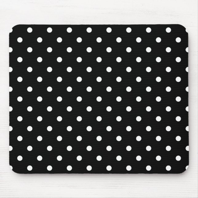 Mousepad bolinhas brancas em preto (Frente)