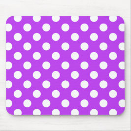 Mousepad Bolinhas brancas em roxo brilhante