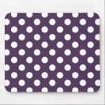 Mousepad Bolinhas brancas em roxo de ameixa<br><div class="desc">Bolinhas brancas em roxo de ameixa</div>
