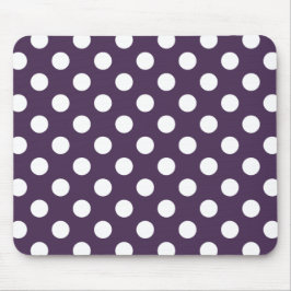 Mousepad Bolinhas brancas em roxo de ameixa