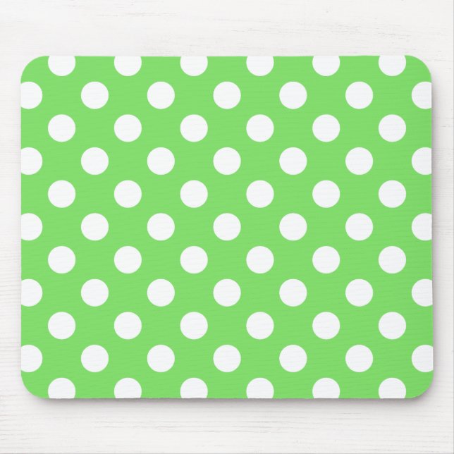 Mousepad Bolinhas brancas em verde-maçã (Frente)