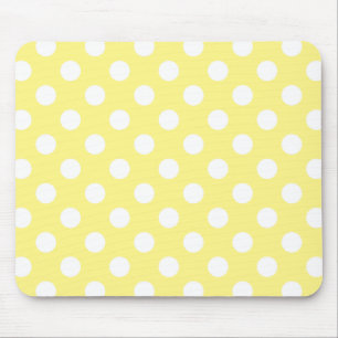 Mousepad Bolinhas brancas no limão - amarelo