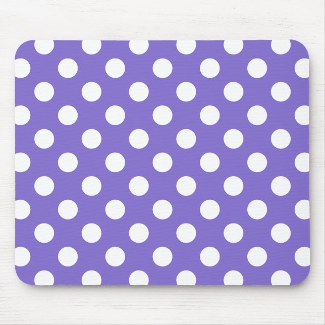 Mousepad Bolinhas brancas no periwinkle (Frente)