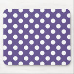 Mousepad Bolinhas brancas no ultravioleta<br><div class="desc">A cor do ano de Pantone para 2018 é ultravioleta.</div>