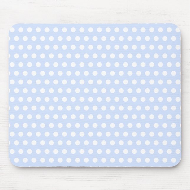 Mousepad Bolinhas brancas sobre o azul-bebê (Frente)
