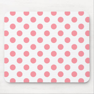 Mousepad Bolinhas corais e brancas