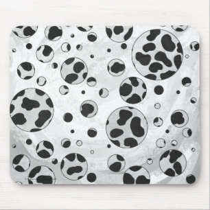 Mousepad Bolinhas Dalmácia Preta e Branco
