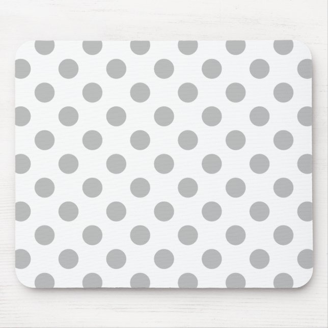 Mousepad bolinhas de cinza em branco (Frente)