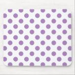 Mousepad bolinhas de lavanda em branco<br><div class="desc">Lavanda e bolinhas brancas</div>