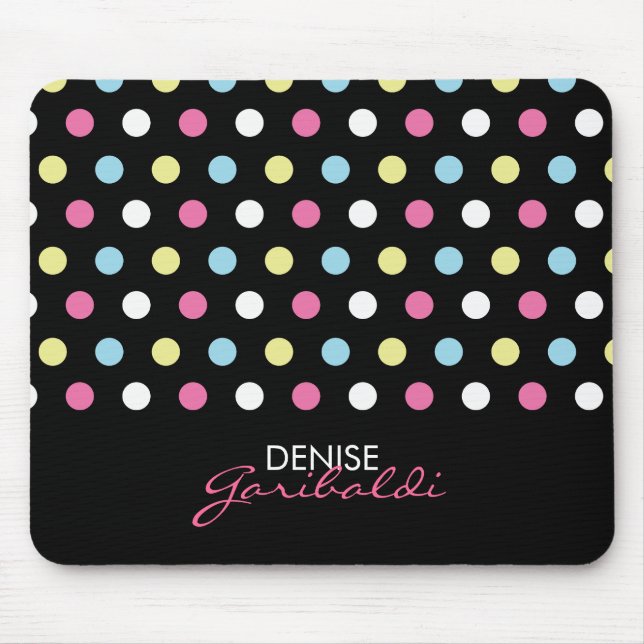 Mousepad Bolinhas de néon modernas à moda personalizadas (Frente)