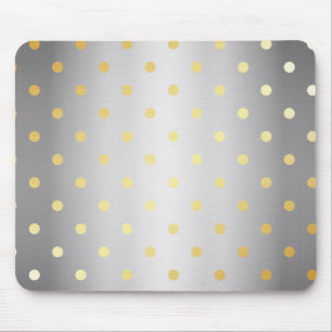 Mousepad bolinhas elegantes da prata do ouro do falso