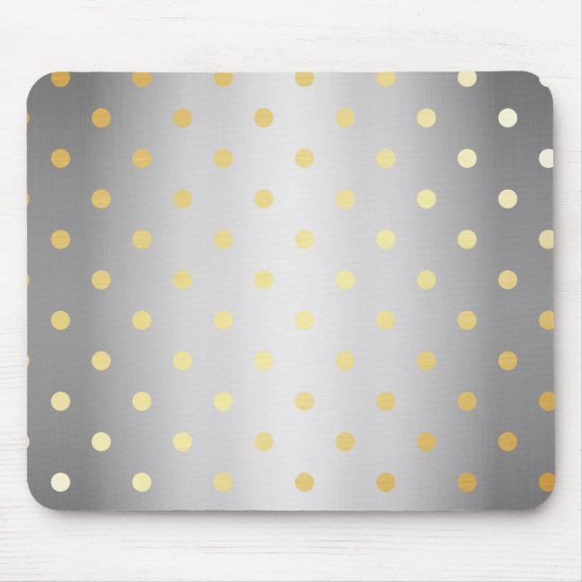 Mousepad bolinhas elegantes da prata do ouro do falso (Frente)