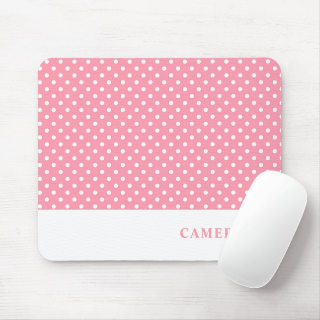 Mousepad Bolinhas Elegantes Rosa Espelho Personalizadas (Com mouse)