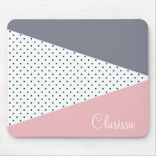 Mousepad Bolinhas geométricas roxas elegantes do rosa