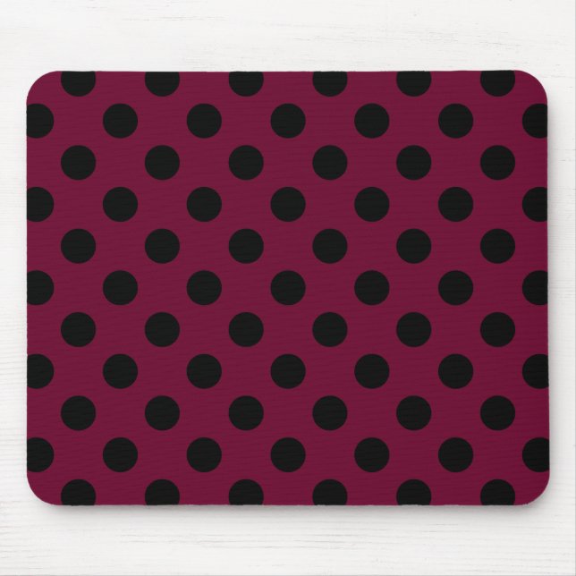 Mousepad Bolinhas negras com burgundy (Frente)