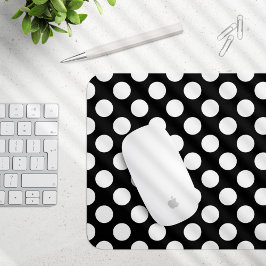 Mousepad Bolinhas Pretas e Brancas, Padrão de Bolinhas