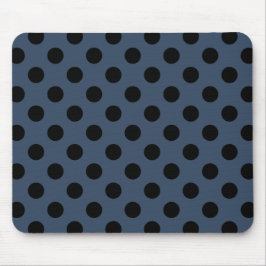 Mousepad Bolinhas pretas em azul-cinza