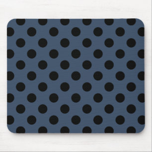 Mousepad Bolinhas pretas em azul-cinza