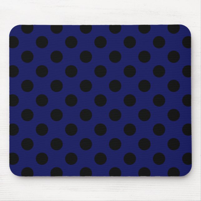 Mousepad Bolinhas pretas em azul marinho (Frente)
