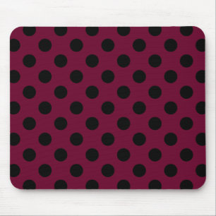Mousepad Bolinhas pretas em Borgonha
