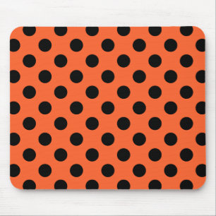 Mousepad Bolinhas pretas em laranja