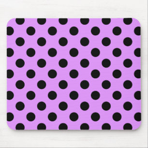 Mousepad bolinhas pretas em lilás