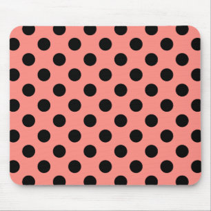 Mousepad Bolinhas pretas em pêssego