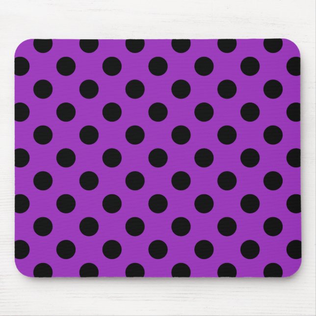 Mousepad Bolinhas pretas em roxo (Frente)