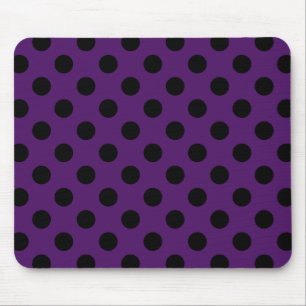 Mousepad Bolinhas pretas em roxo de ameixa